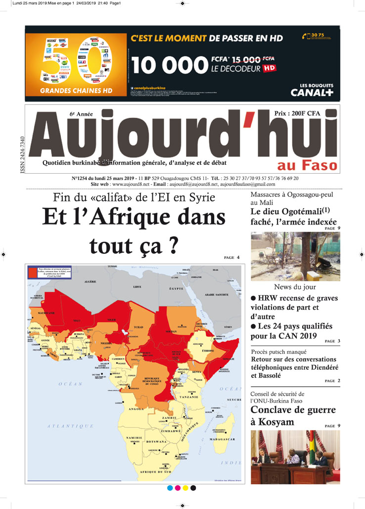 La Une du 25 mars 2019