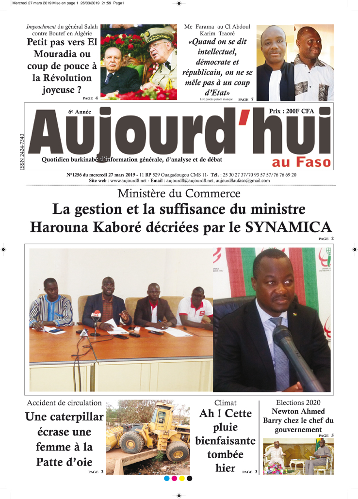 La Une du 27 mars 2019