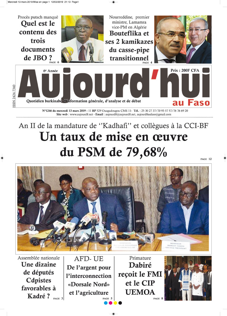 La Une du 13 mars 2019