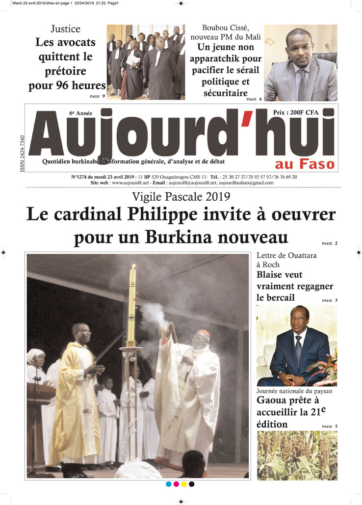 La Une du 23 avril 2019