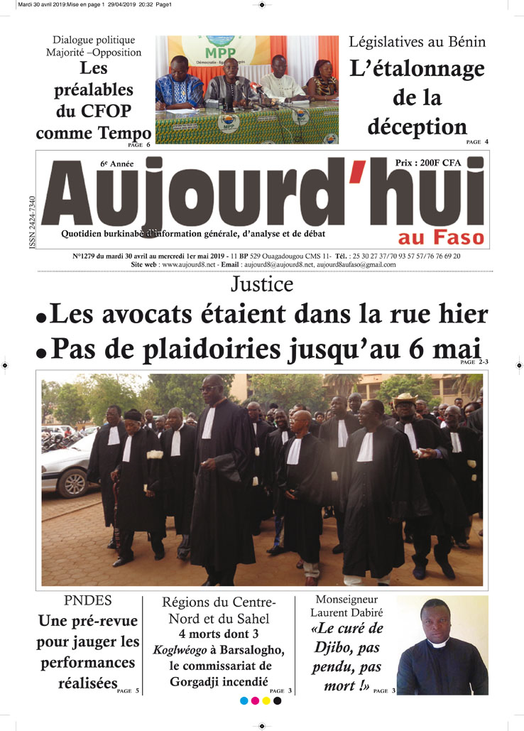 La Une du 30 avril 2019