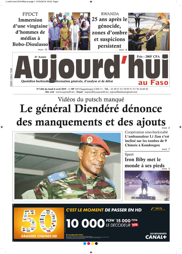 La Une du 8 avril 2019