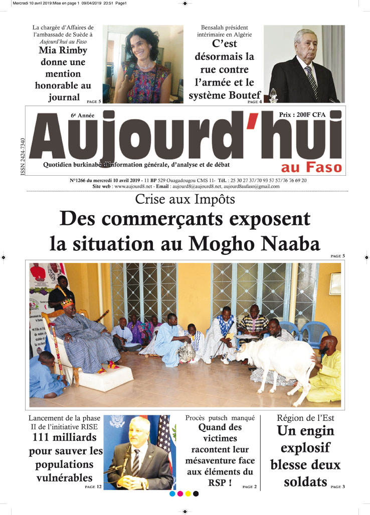 La Une du 10 avril 2019