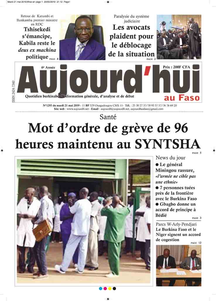 La Une du 21 mai 2019