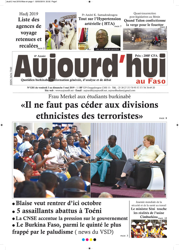 La Une du 3 mai 2019