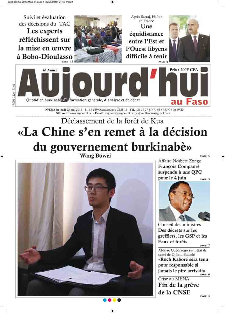 La Une du 23 mai 2019