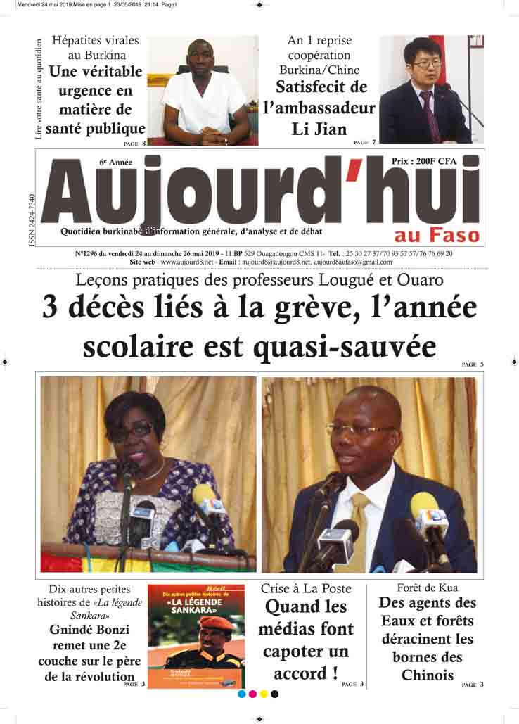 La Une du 24 mai 2019