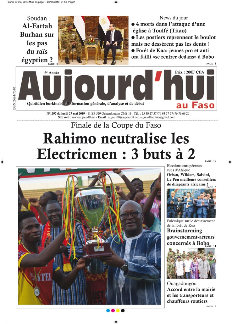 La Une du 27 mai 2019