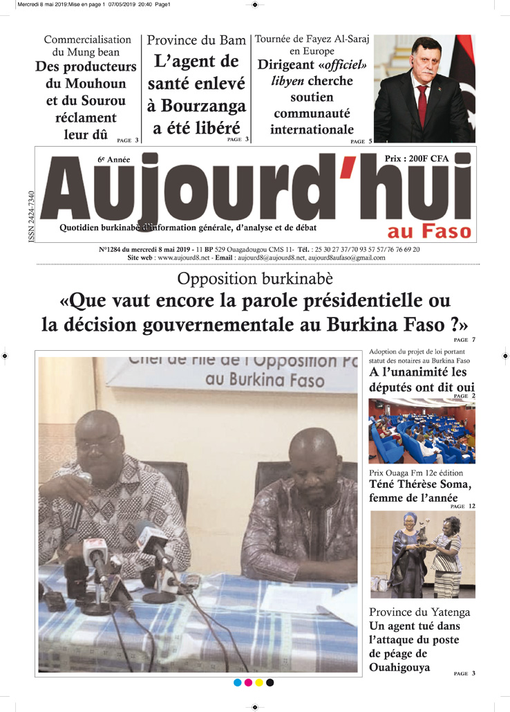 La Une du 8 mai 2019