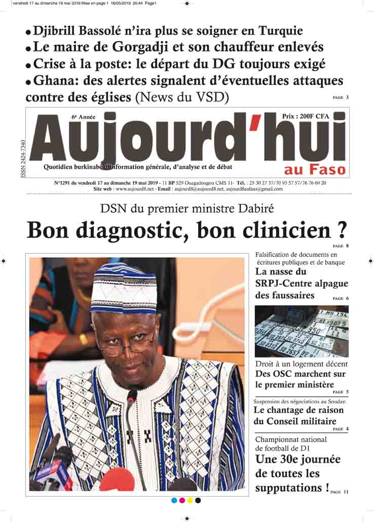 La Une du 17 mai 2019