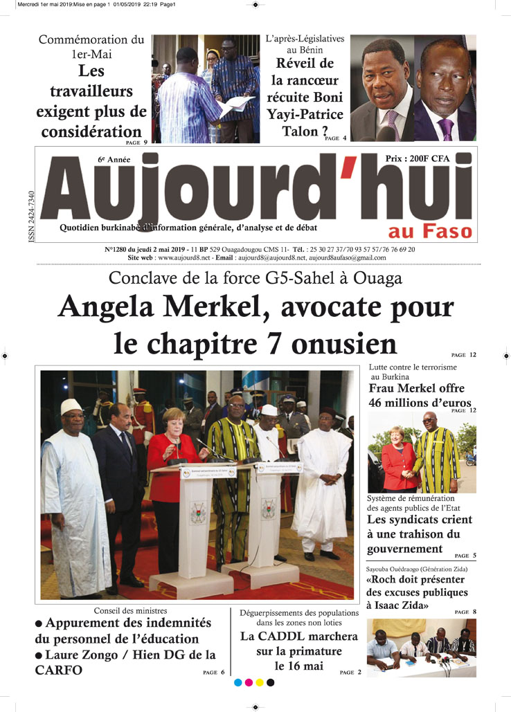 La Une du 2 mai 2019