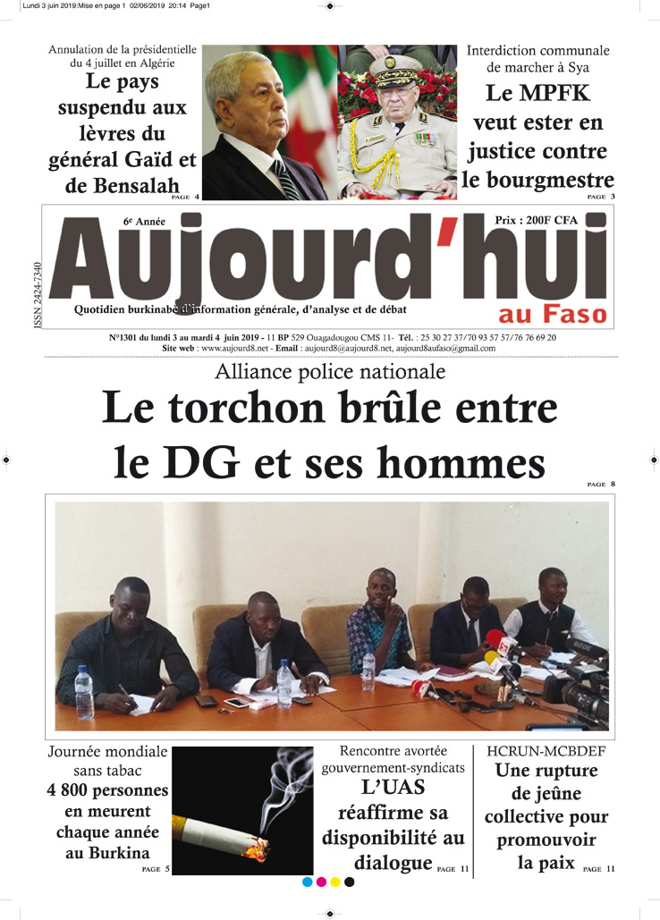 La Une du 3 juin 2019