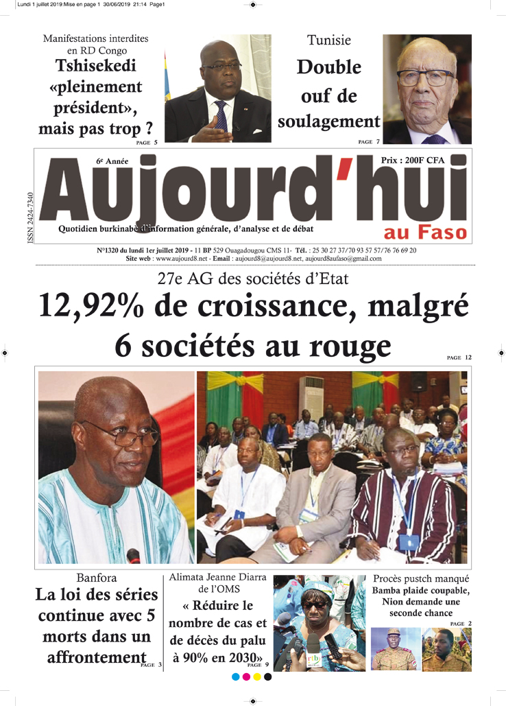 A la Une du 1er juillet 2019