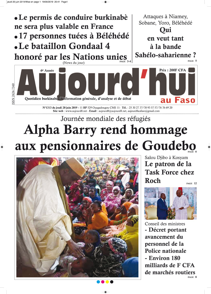 A la Une du 20 juin 2019