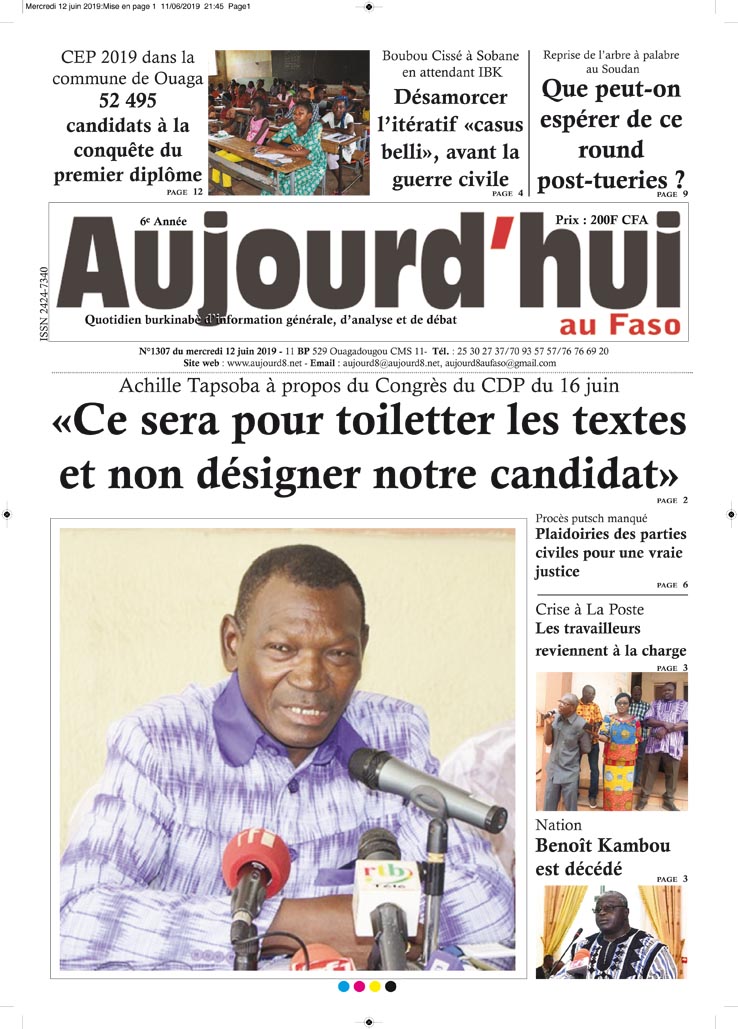 La Une du 12 juin 2019