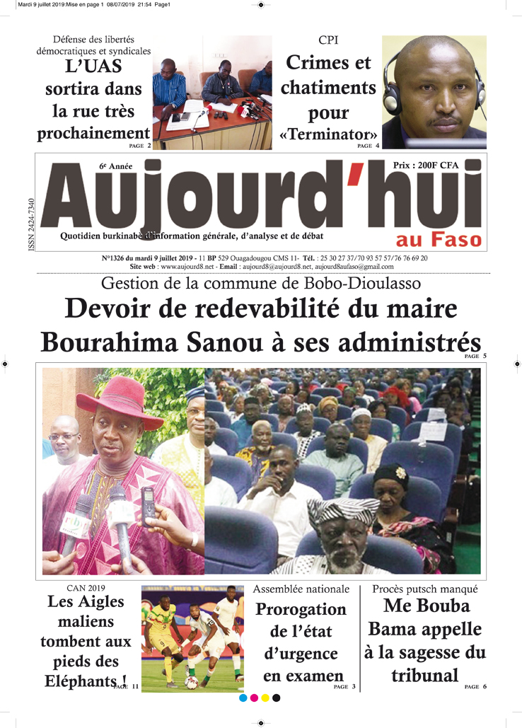 A la Une du 9 juillet 2019