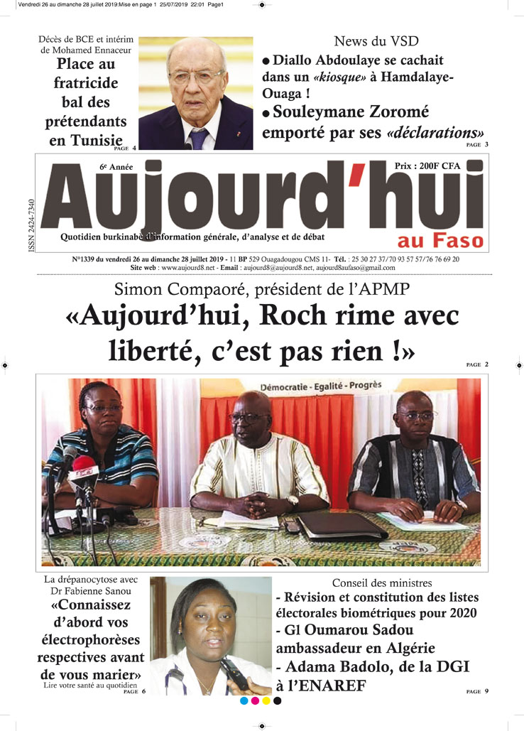 A la Une du 26 juillet 2019