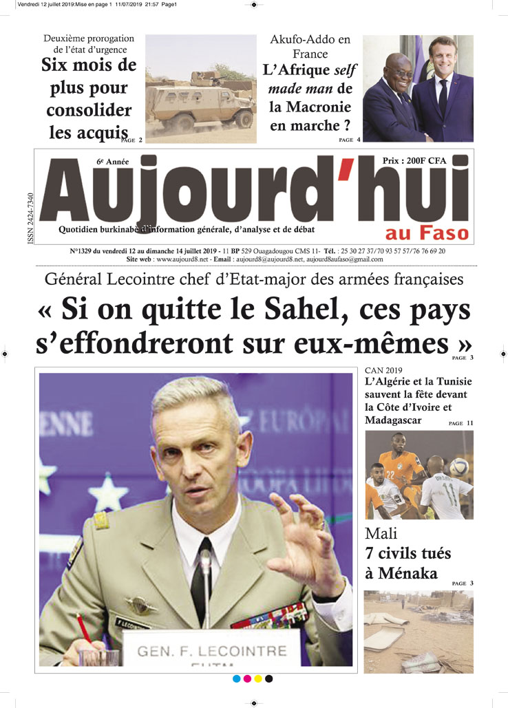 A la Une du 12 juillet 2019