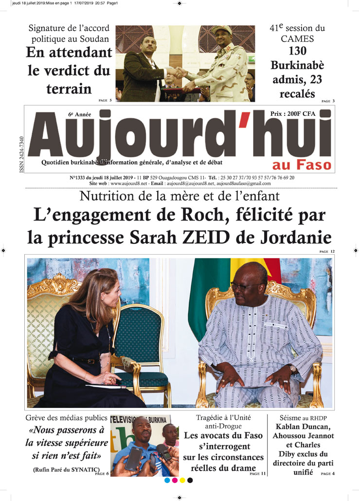 A la Une le 18 juillet 2019