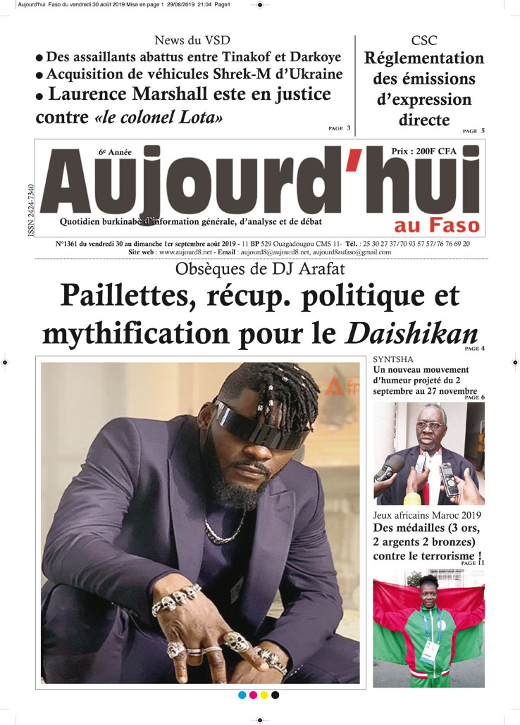 A la Une du 30 août 2019