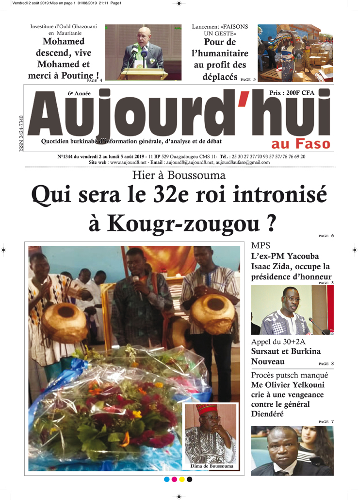 A la Une du 2 août 2019