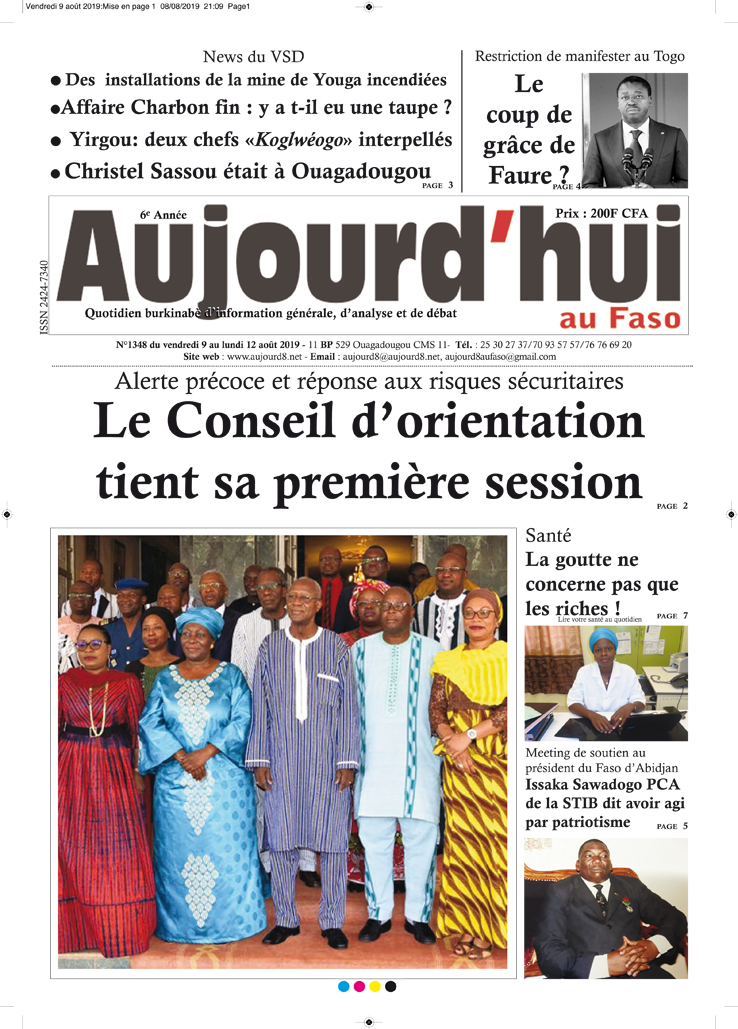 A la Une du 9 août 2019