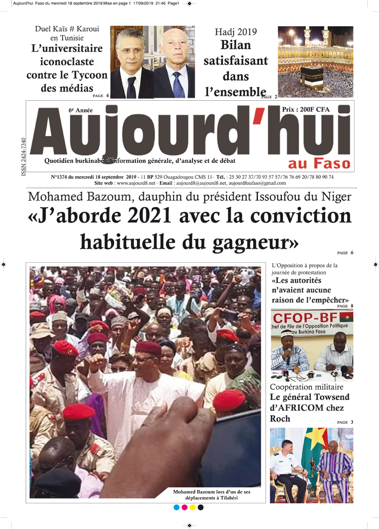 A la Une du 18 septembre 2019