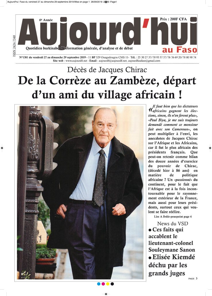 A la Une du 27 septembre 2019