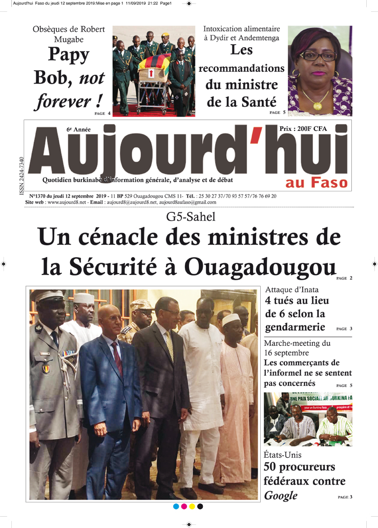 A la Une du 12 septembre 2019