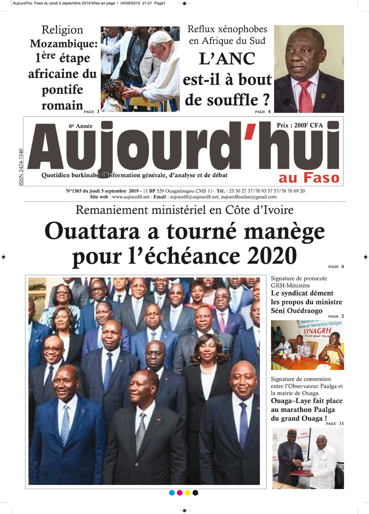 A la Une du 5 septembre 2019