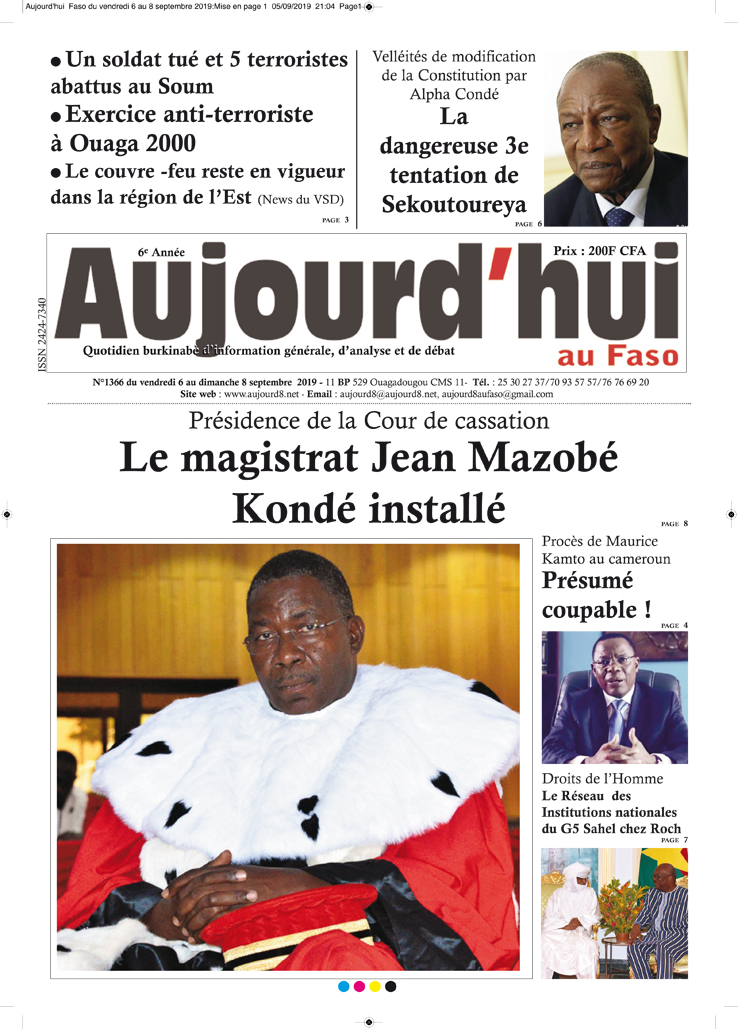 A la Une du 6 septembre 2019