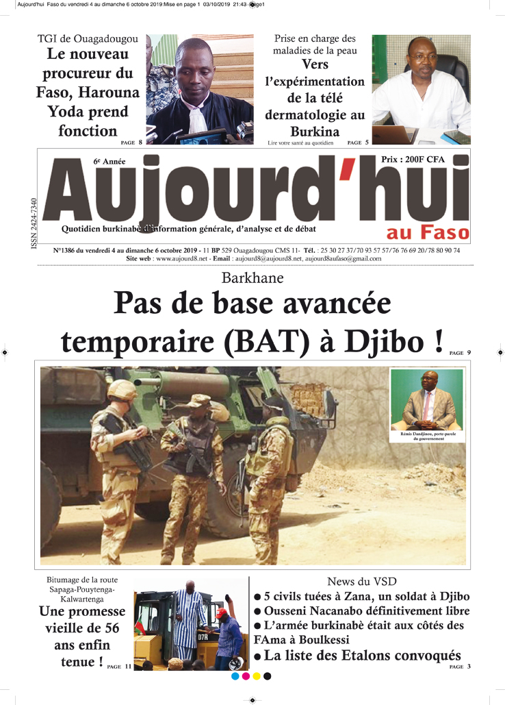 A la Une du 4 octobre 2019