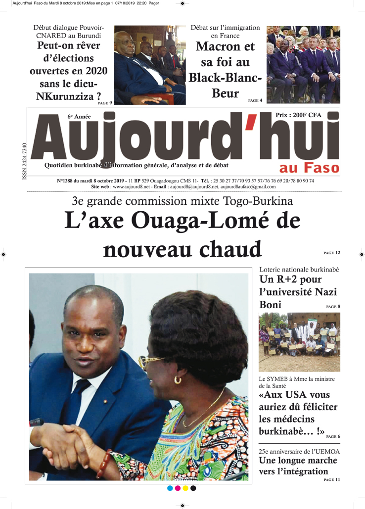 À la Une du 8 octobre 2019