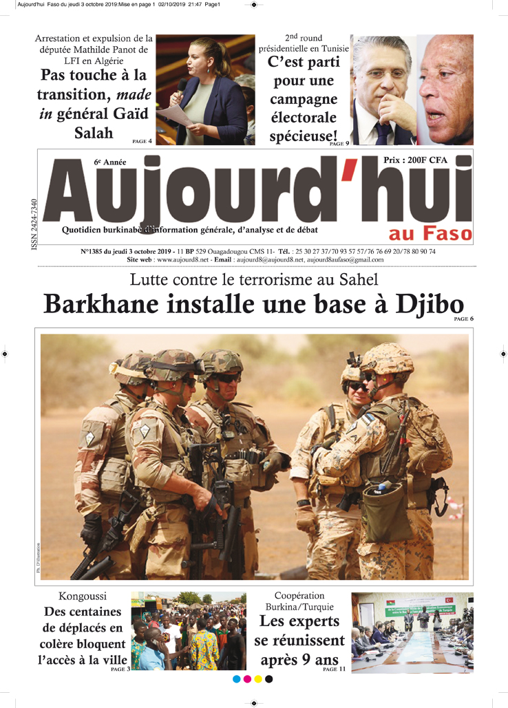 A la Une du 3 octobre 2019