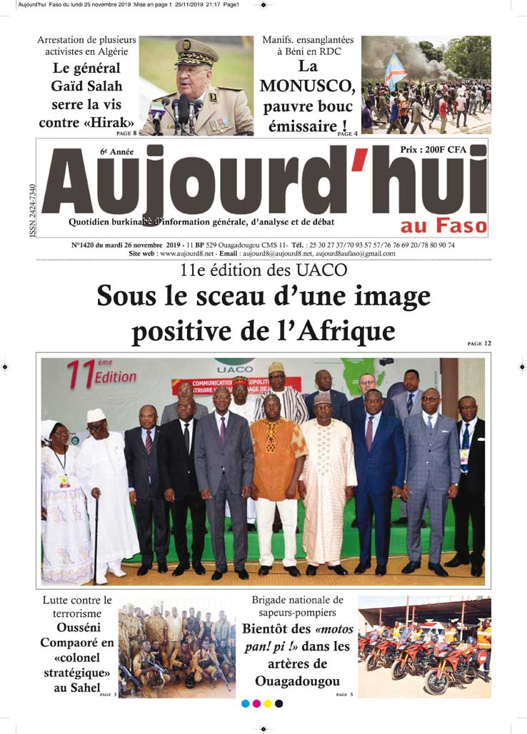 A la Une du 26 novembre 2019