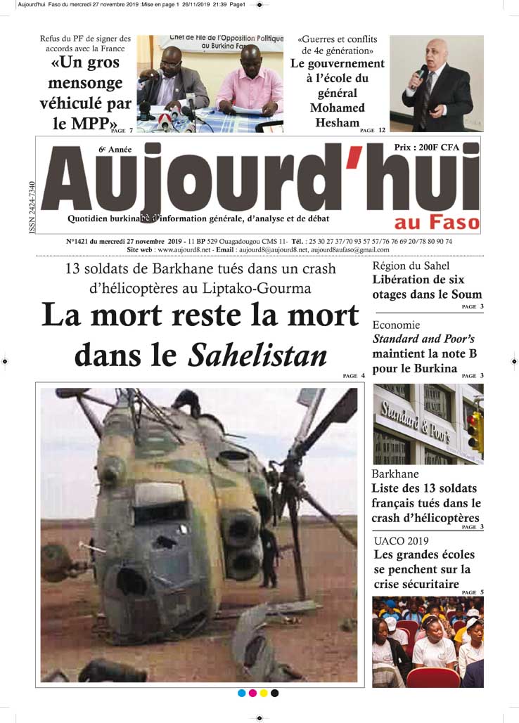 A la une du 27 novembre 2019