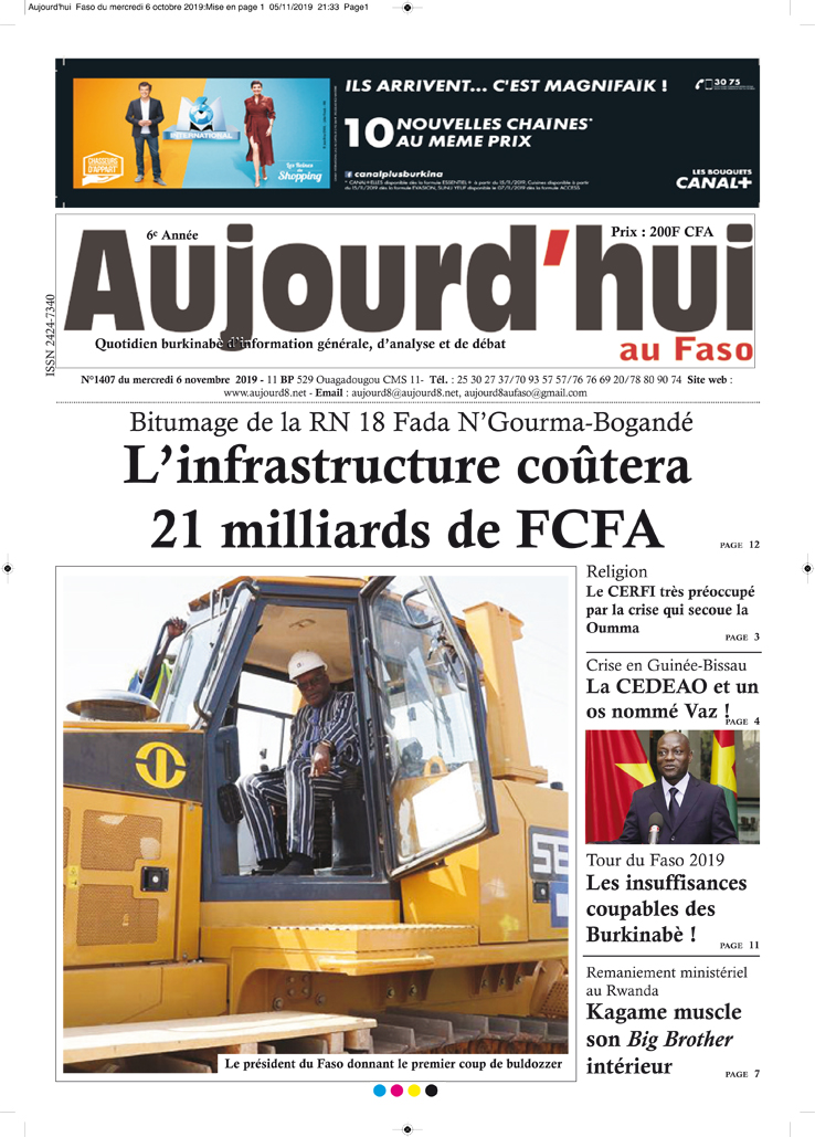 A la Une du 6 novembre 2019