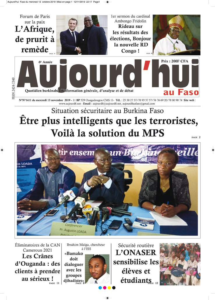 A la Une du 13 novembre 2019