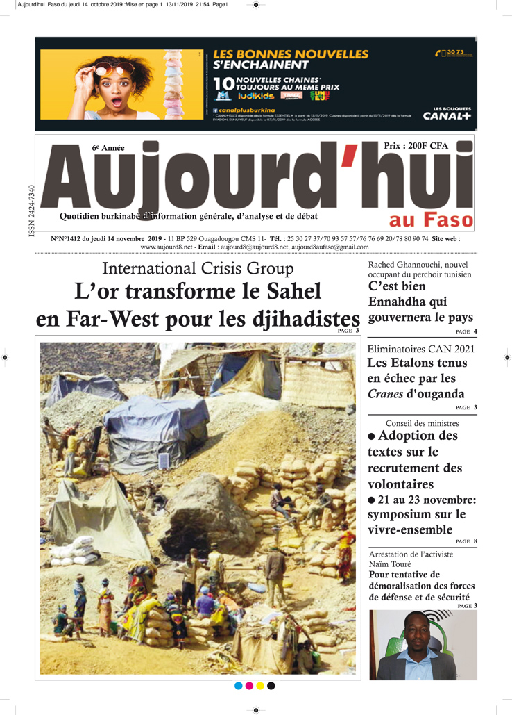 A la Une du 14 novembre 2019