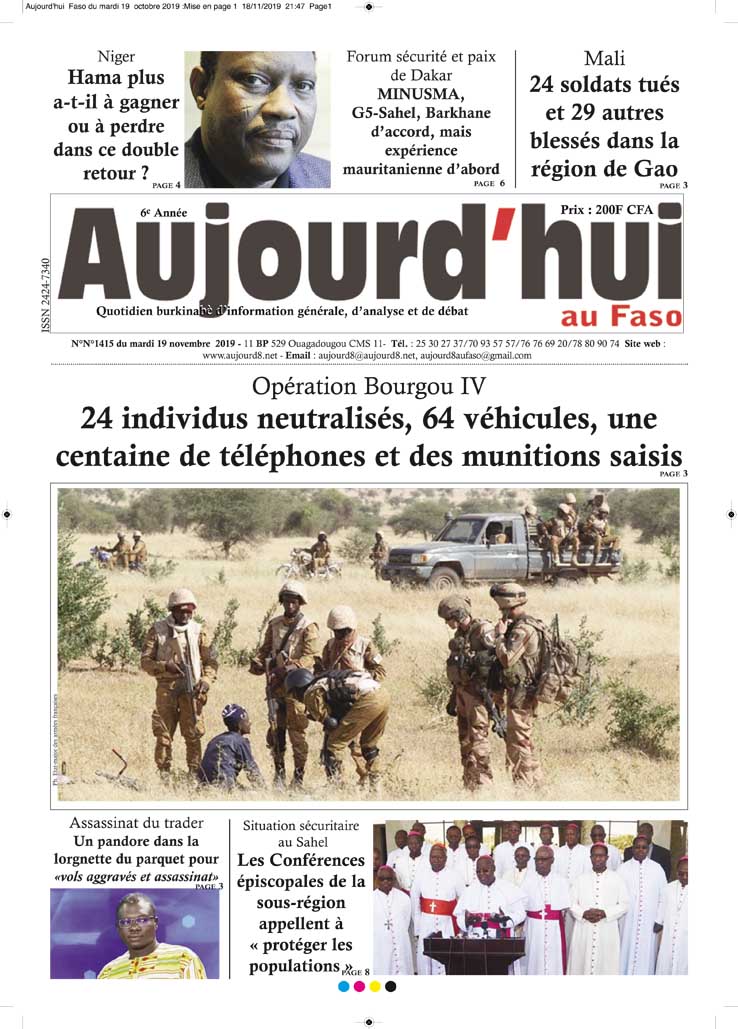 A la Une du 19 novembre 2019