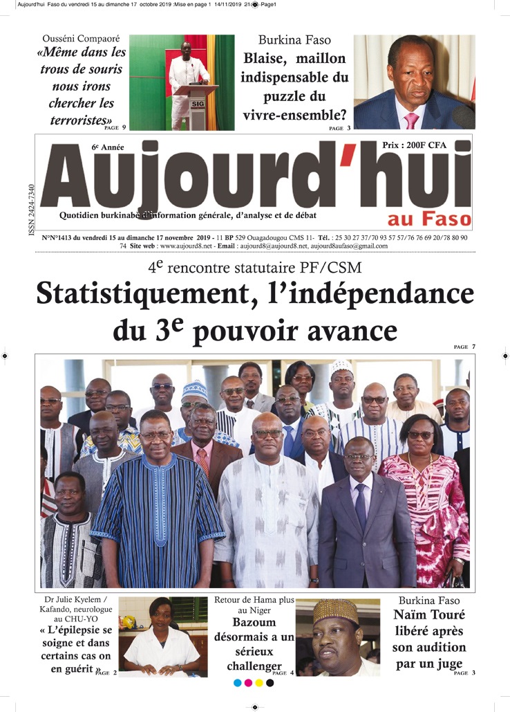 A la Une du 15 novembre 2019