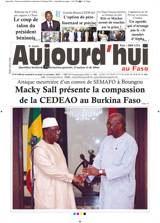 À la Une du 11 novembre 2019