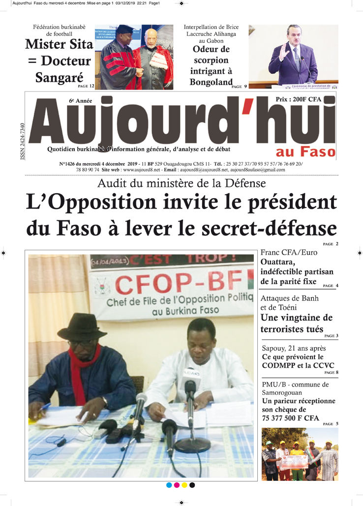 A la Une du 4 décembre 2019