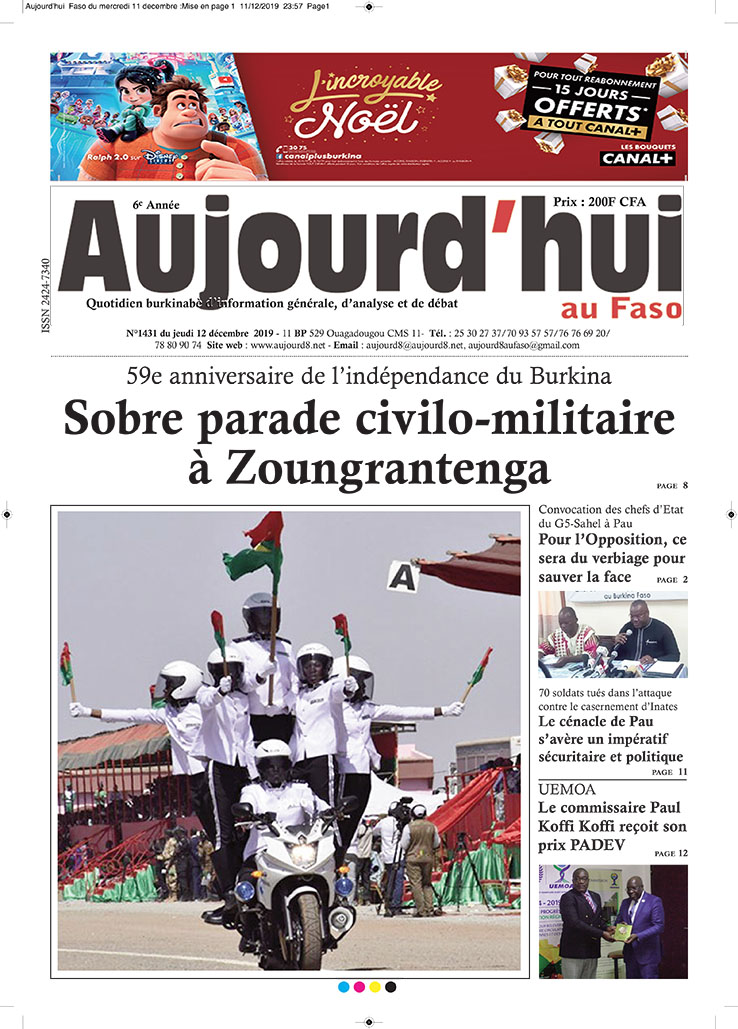 A la Une du 12 décembre 2019