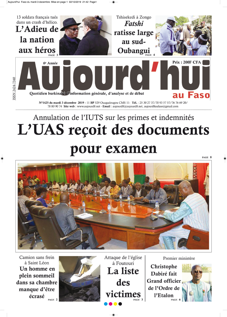 A la Une du 3 décembre 2019