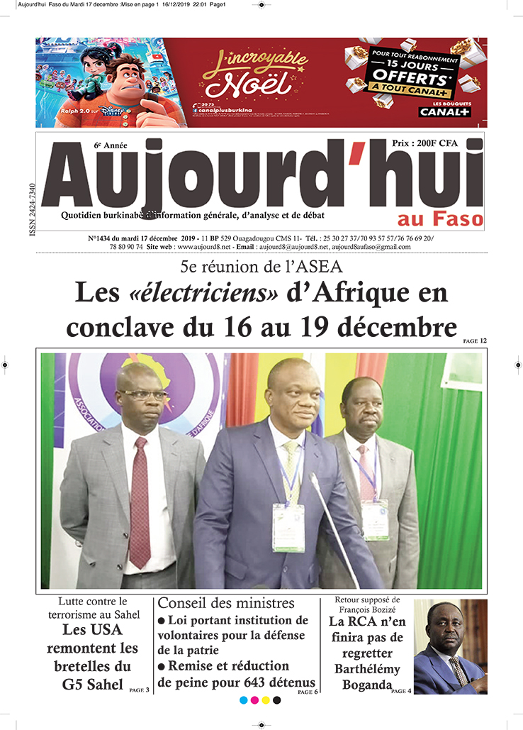 A la Une du 17 décembre 2019