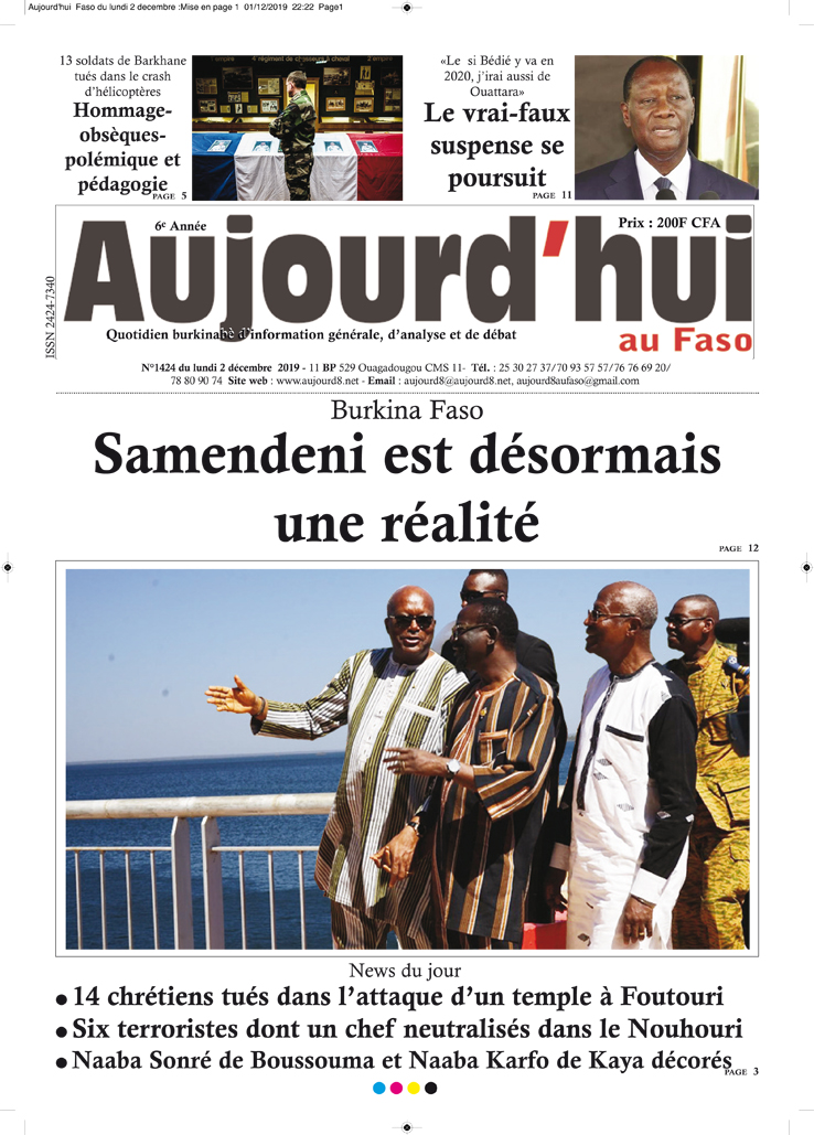 A la Une du 2 décembre 2019