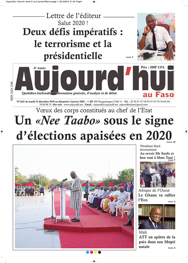 A la Une du 31 décembre 2019