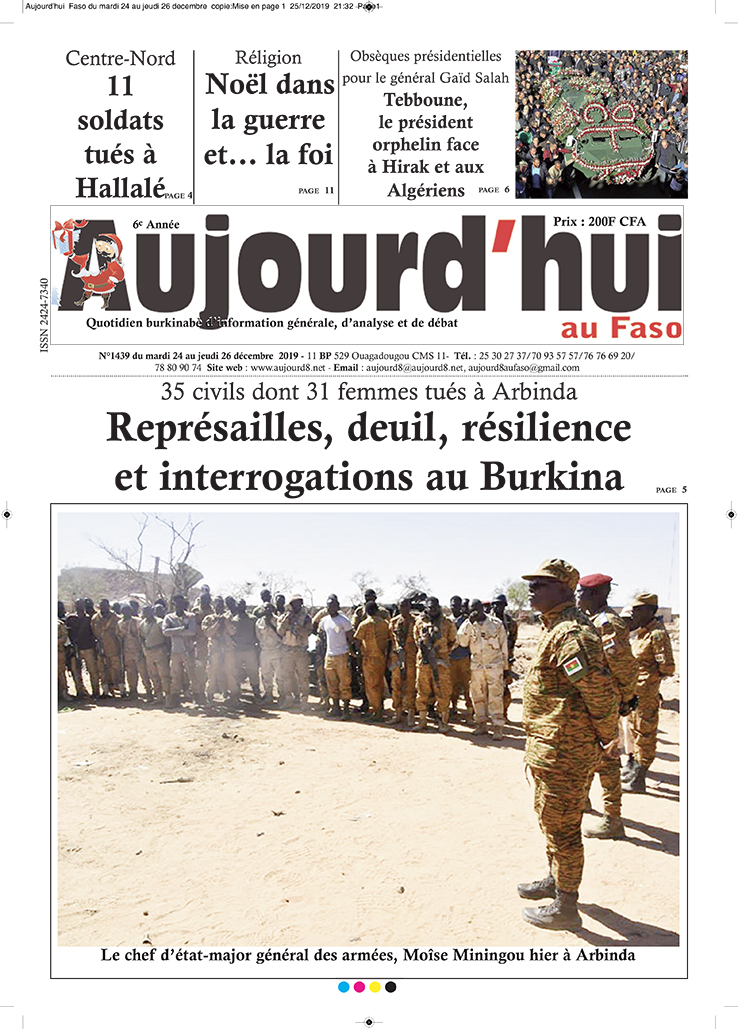 A la Une du 26 décembre 2019