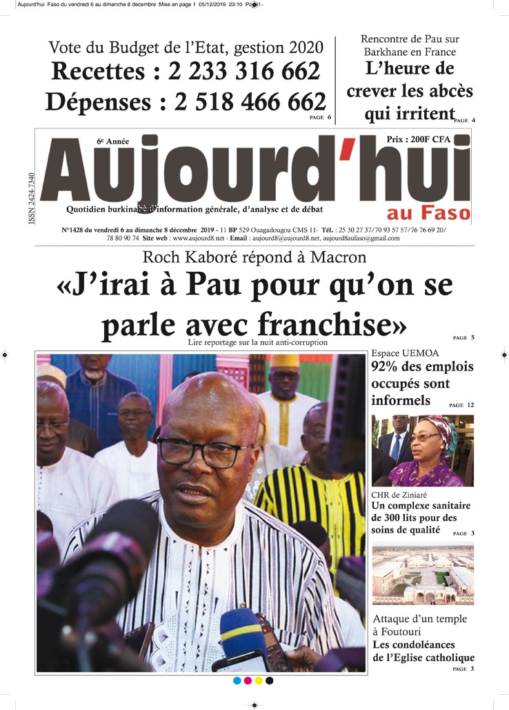 A la Une du 6 décembre 2019